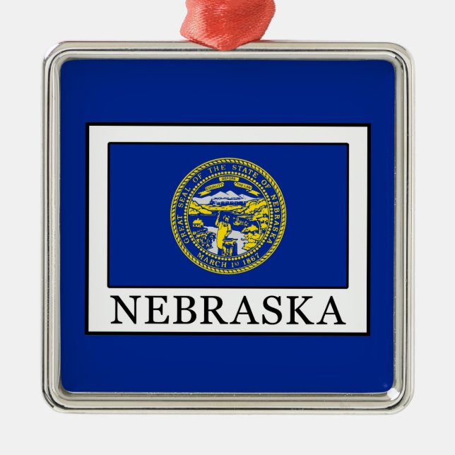 Nebraska Metal Tree Decoration (Front)