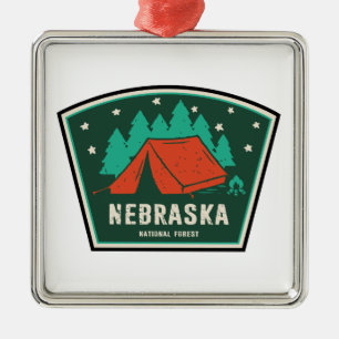 Nebraska National Forest Camping Metal Tree Decoration