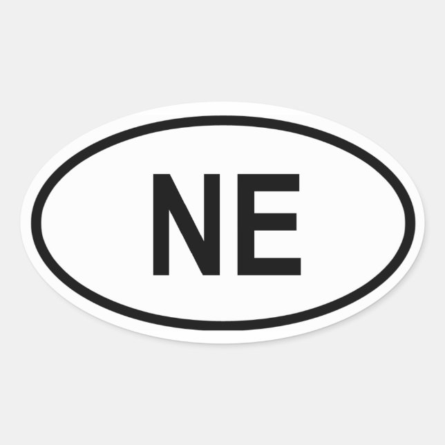 Nebraska "NE" Oval Sticker (Front)