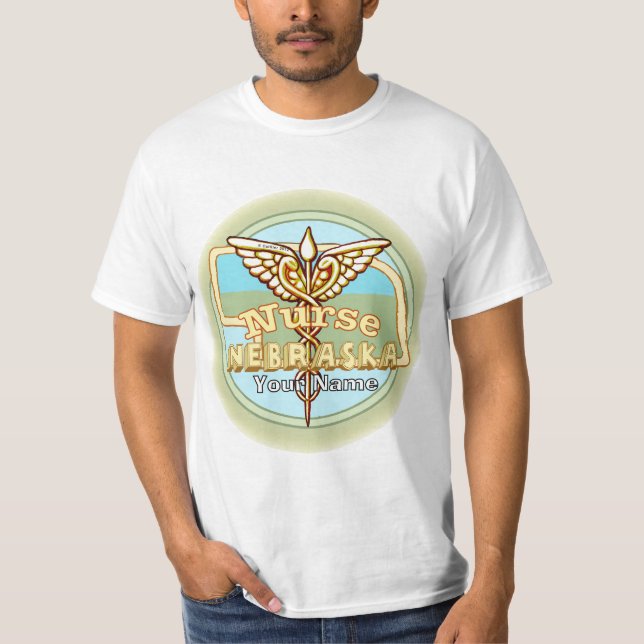 Nebraska Nurse Caduceus T-Shirt (Front)