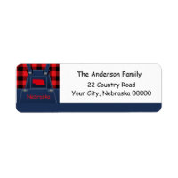 Nebraska Overalls Buffalo Plaid Return Address