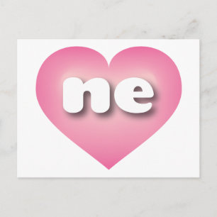 Nebraska pink fade heart - I love ne Postcard