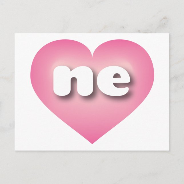 Nebraska pink fade heart - I love ne Postcard (Front)