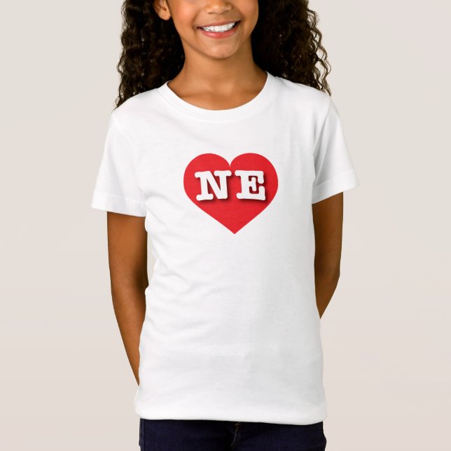 Nebraska Red Heart - I love NE T-Shirt (Front)
