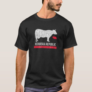 Nebraska Republic Cow Graphic T-Shirt