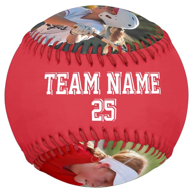 Nebraska Rouge Blanc Personnalisé 2 photos Softball (Back)