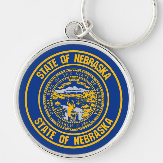 Nebraska Round Emblem Key Ring (Front)