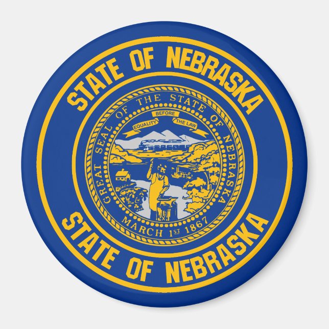 Nebraska Round Emblem Magnet (Front)
