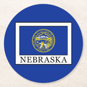 Nebraska Round Paper Coaster