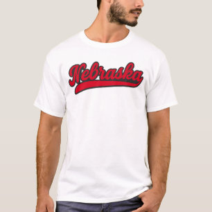 Nebraska Script Logo Retro Red State Pride T-Shirt