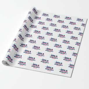 Nebraska Stars and Stripes State Wrapping Paper