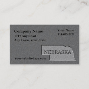 Nebraska State Business card carved stone look