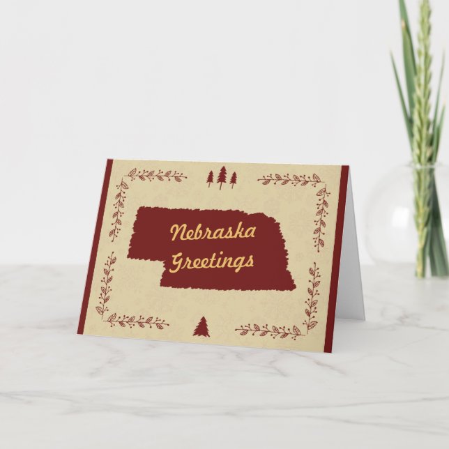 Nebraska State Christmas Holiday Greetings (Front)