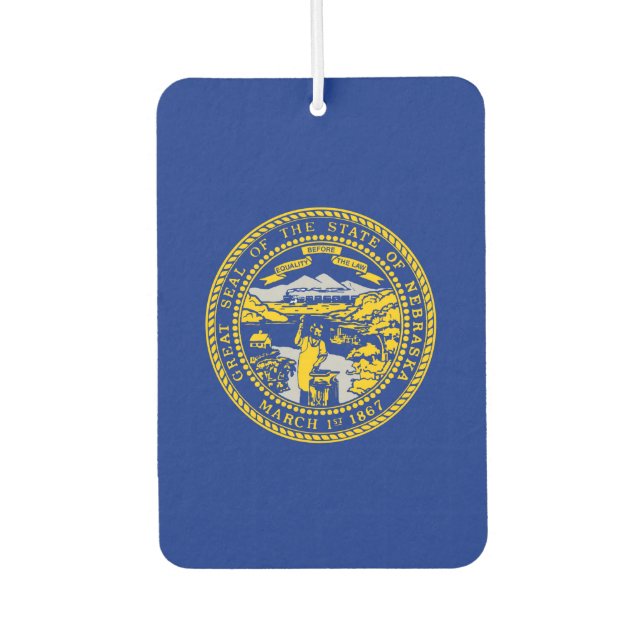Nebraska State Flag Design Car Air Freshener (Front)
