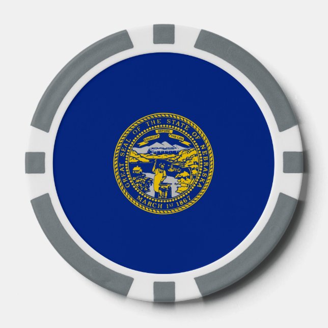Nebraska State Flag Design Poker Chips (Front)
