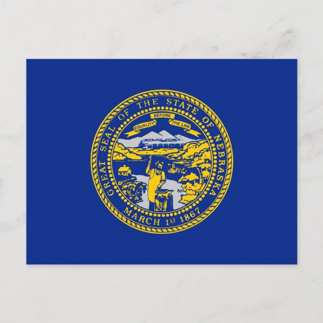 Nebraska State Flag Design Postcard (Front)