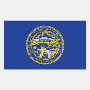 Nebraska State Flag Design Rectangular Sticker