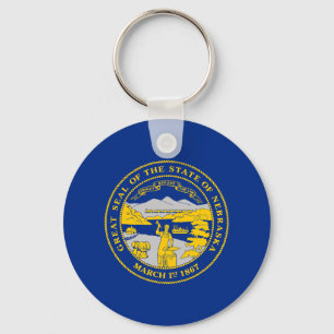 Nebraska State Flag Key Ring