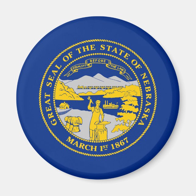 Nebraska State Flag Magnet (Front)