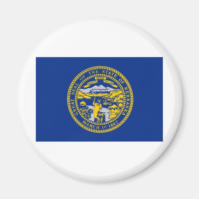 Nebraska State Flag Magnet (Front)
