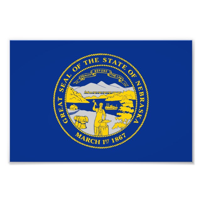 Nebraska State Flag Photo Print (Front)