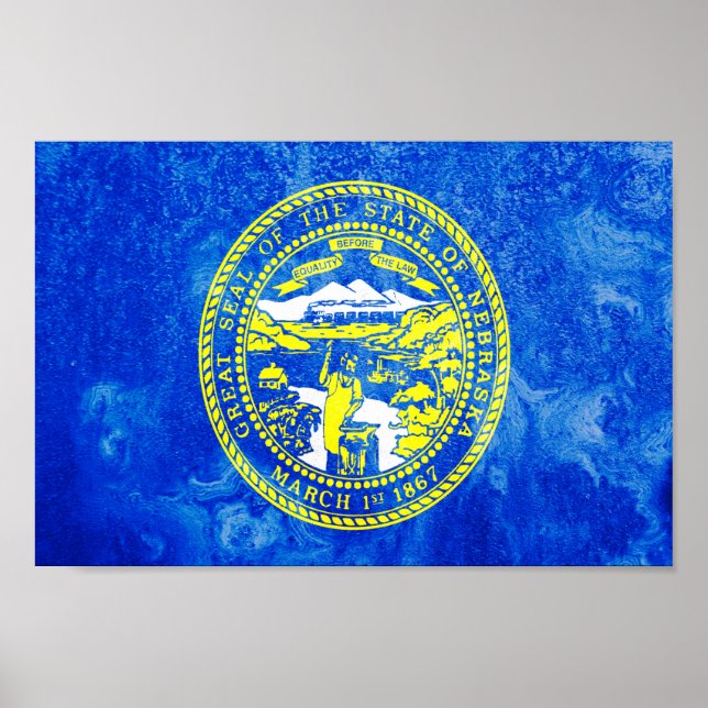 Nebraska State Flag Poster (Front)
