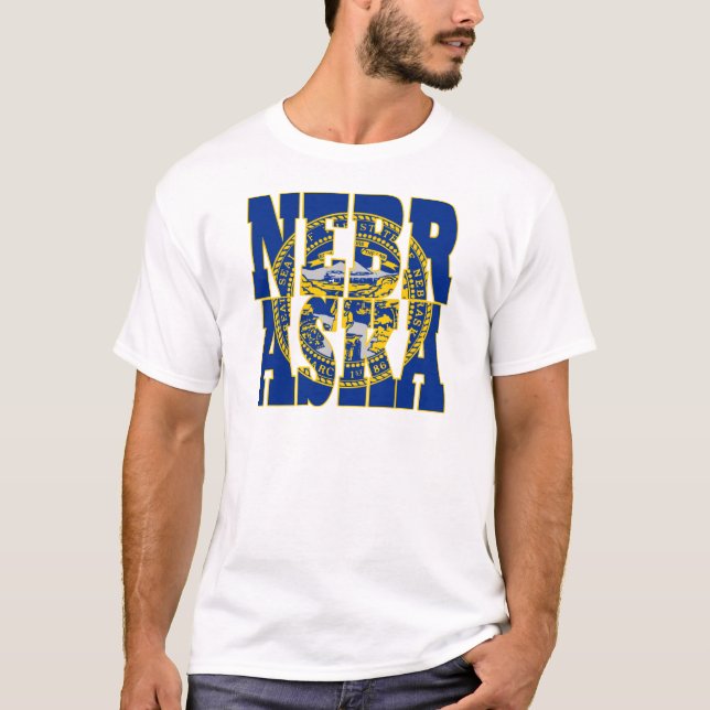 Nebraska state flag text T-Shirt (Front)