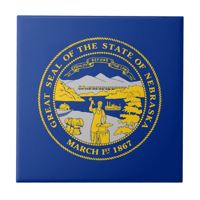 Nebraska State Flag Tile (Front)