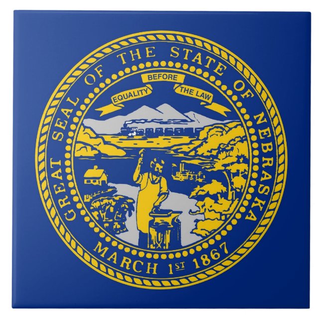 Nebraska State Flag Tile (Front)