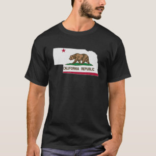 NEBRASKA STATE MAP CALIFORNIA CA Flag Roots Men Wo T-Shirt
