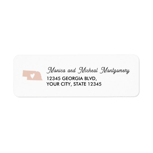 NEBRASKA State Map with Heart - ANY COLOR (Front)