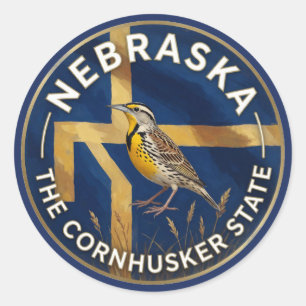 Nebraska State Pride ✦ Cornhusker Heritage Classic Round Sticker