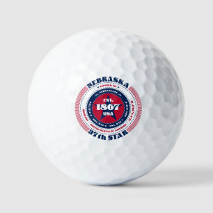 Nebraska Statehood Patriotic Gift Golf Balls