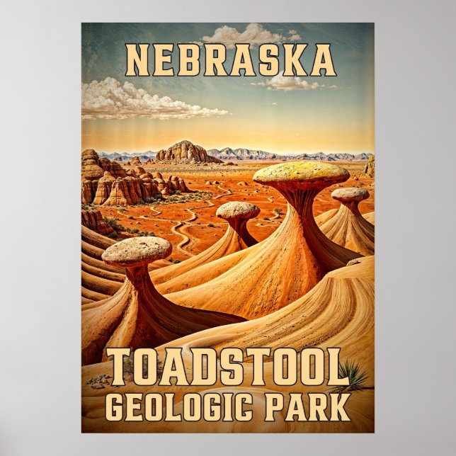 Nebraska Toadstool Geologic Park V02 Poster (Front)