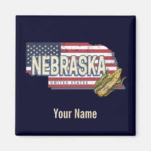 Nebraska United States Retro State Map Vintage USA Magnet