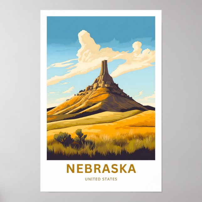 Nebraska United States Travel Print (Front)