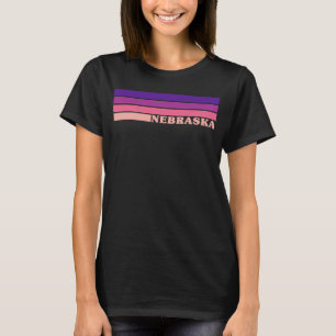 Nebraska USA Colourful Patriot Stripes Cool Vinta T-Shirt