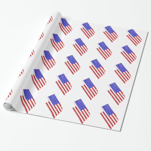 Nebraska USA flag silhouette state map Wrapping Paper (Unrolled)