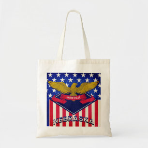 Nebraska USA Flag Tote Bag