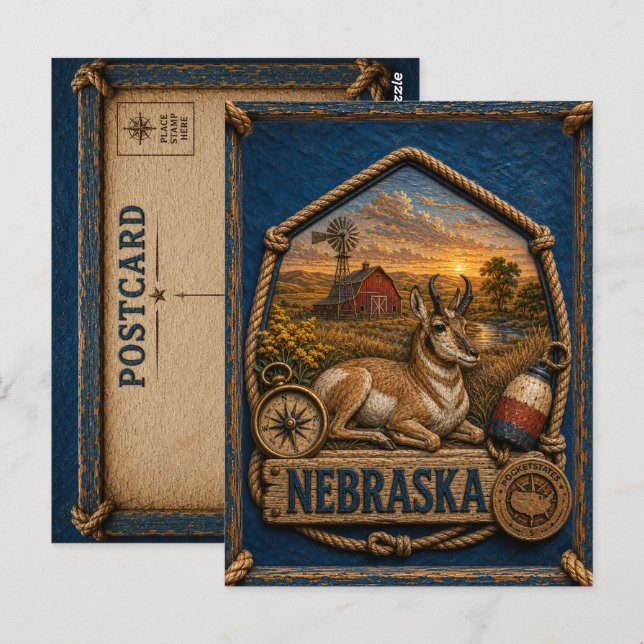 Nebraska Vintage Travel Postcard (Front/Back)