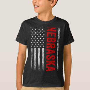 Nebraska Vintage Us American Flag Retro For Men Wo T-Shirt