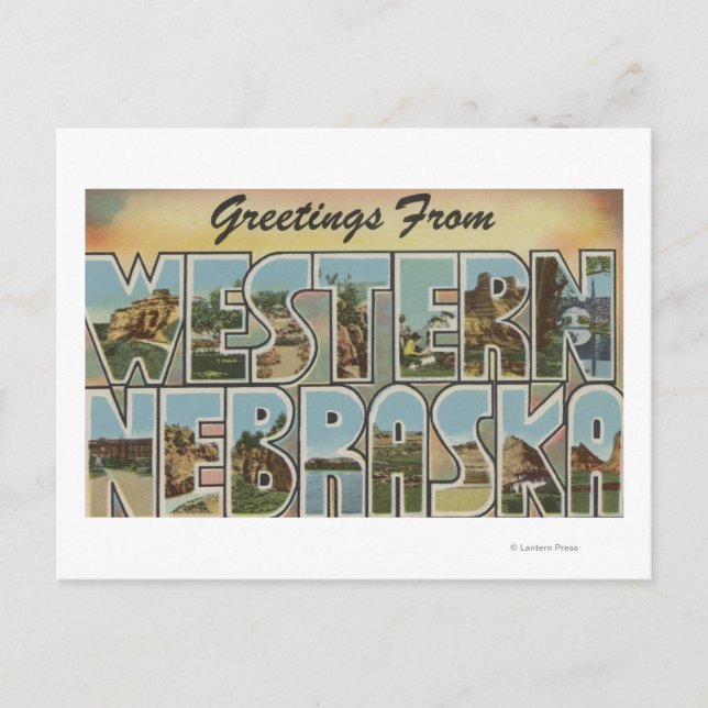 Nebraska (Western) - Large Letter Scenes Postcard (Front)