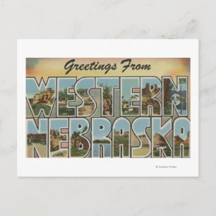 Nebraska (Western) - Large Letter Scenes Postcard