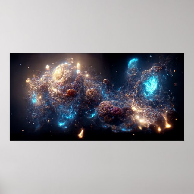 Nebula and galaxies in space  poster (Front)