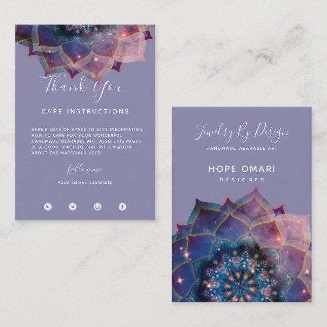 Nebula Bloom | Mandala Business Card (Front/Back)