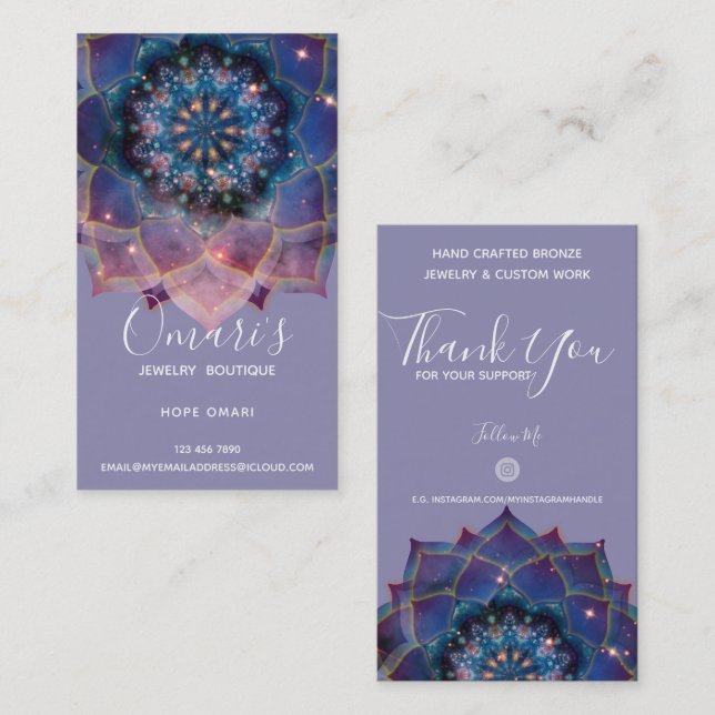 Nebula Bloom | Mandala Business Card (Front/Back)