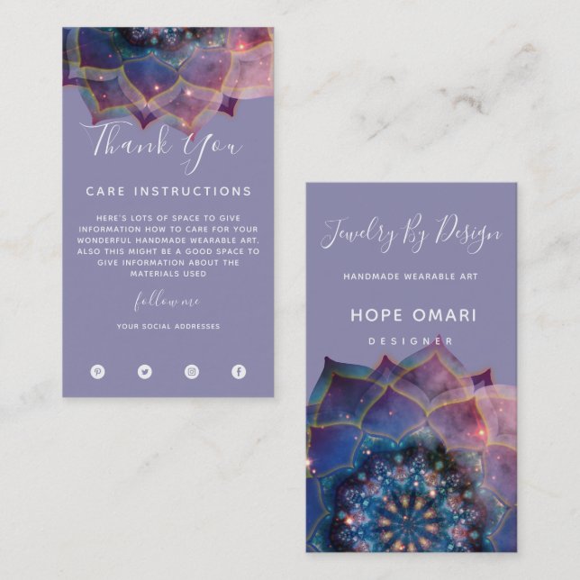 Nebula Bloom | Mandala Business Card (Front/Back)
