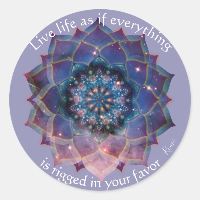 Nebula Bloom | Mandala Classic Round Sticker (Front)
