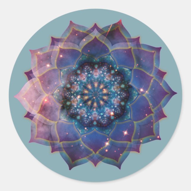 Nebula Bloom | Mandala Classic Round Sticker (Front)