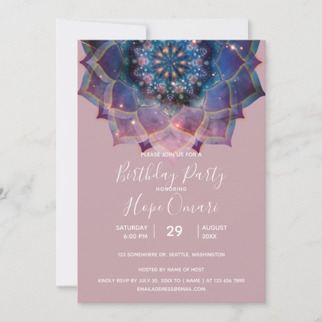 Nebula Bloom | Mandala Invitation (Front)